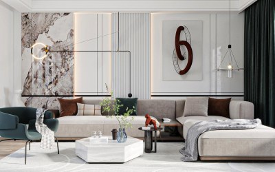 现代家居客厅3D模型下载